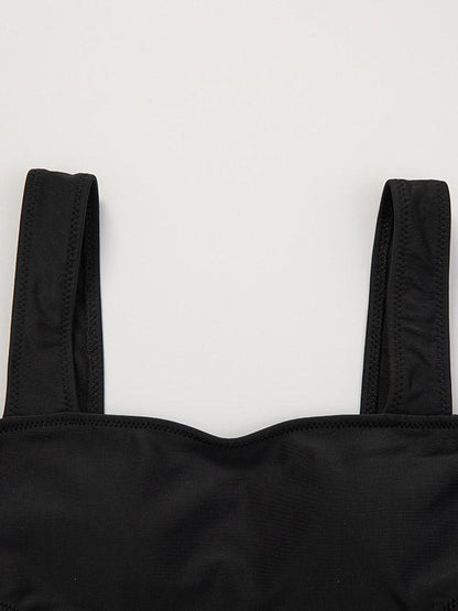 Zipper Hollow One-Piece Swimwear