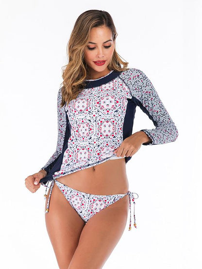Tropical Printed Strappy Two-Piece Wetsuit