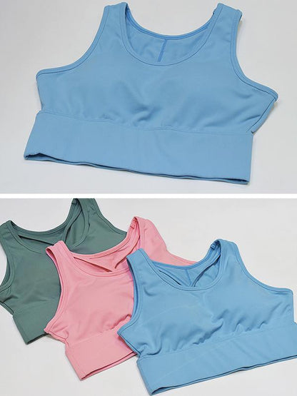 Solid Back Cross Breathable Sports Bra