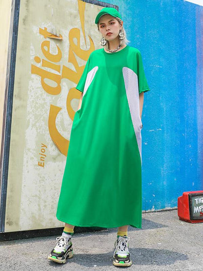 Loose Split-joint Mesh Dress