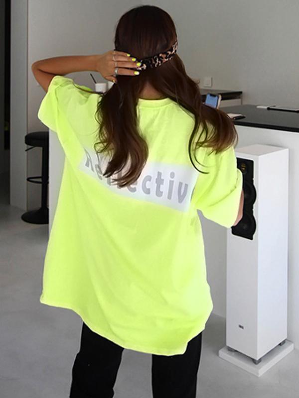 Fashion Loose Contrast Color Printed T-Shirts Tops