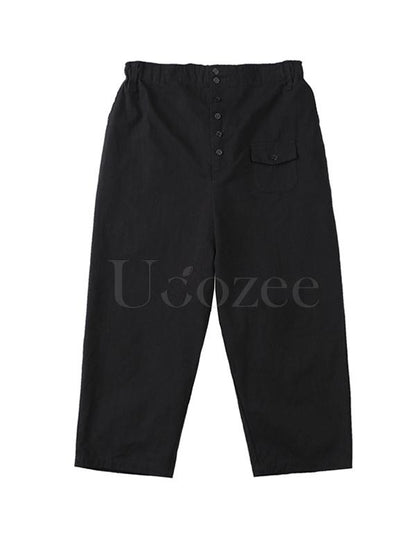 Loose Straight Leg Buttons Pants