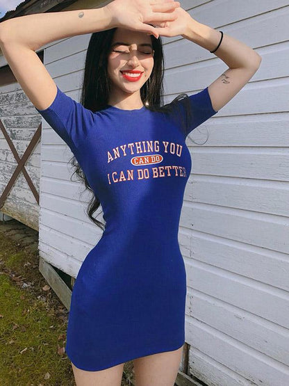 Skinny Short Sleeve Mini Dress