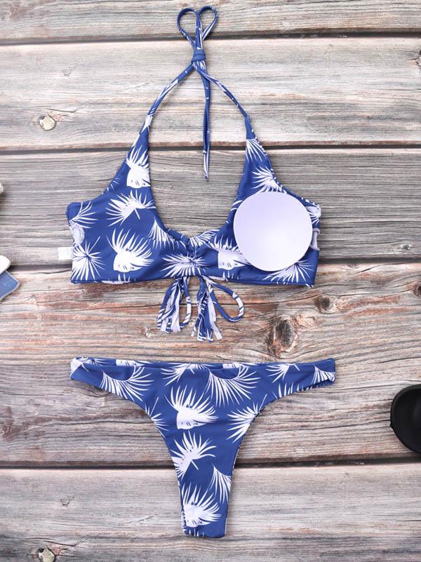 Digital Printed Halter-neck Bikinis Swimwear