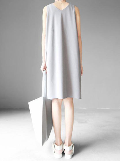 Original Asymmetric Design Tiered Sleeveless Dress