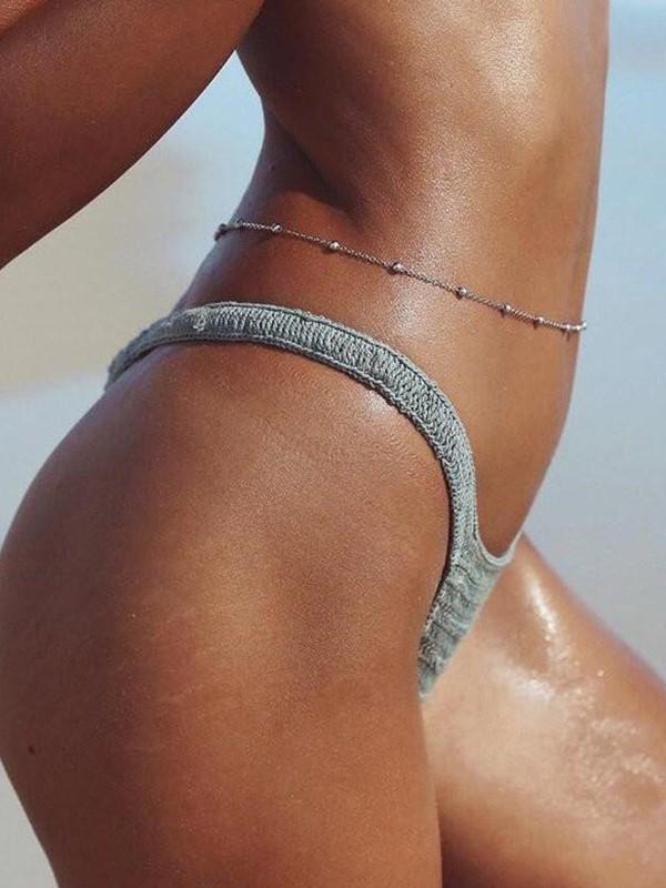 Solid Color Crochet Triangles Briefs