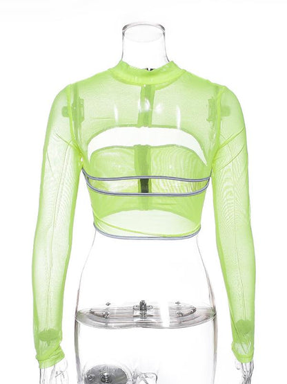Long Sleeve Crop Zipper Tees