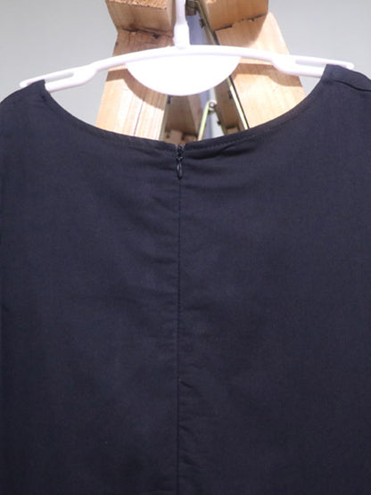 Simple Solid Color Round-Neck Sleeveless Midi Dress