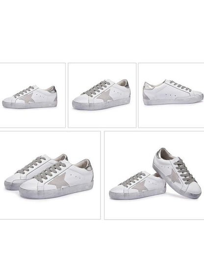Star Printed Flat Heels Sneakers