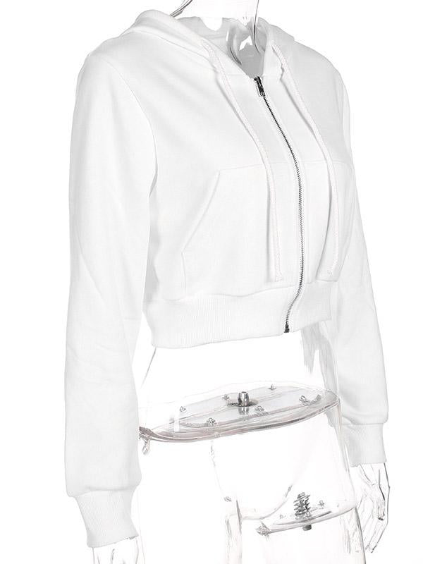 Leisure Fashion Zipper Hooded Jacket