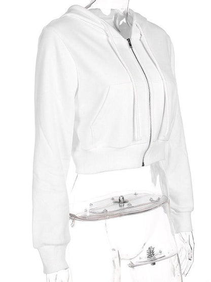 Leisure Fashion Zipper Hooded Jacket