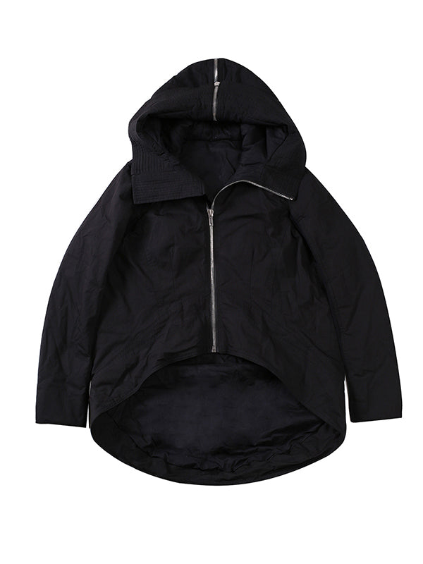 Fashion Solid Color Long Sleeves Zipper Quilted Coat