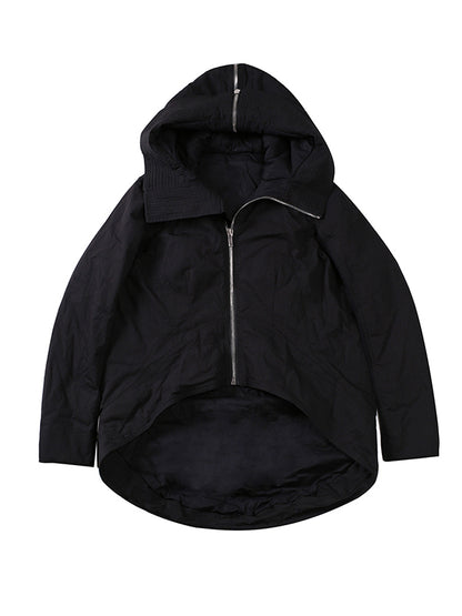 Fashion Solid Color Long Sleeves Zipper Quilted Coat