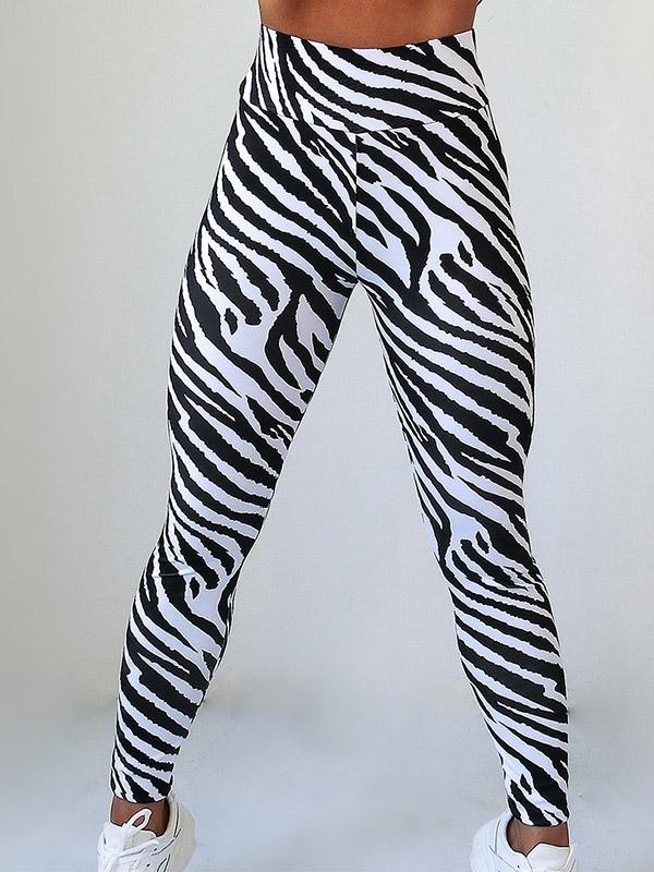 Striped Wrap High-Waisted Sports Leggings