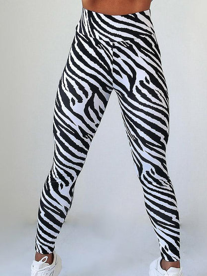 Striped Wrap High-Waisted Sports Leggings