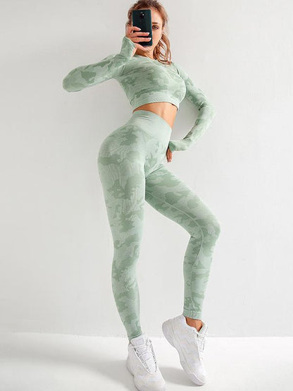Three-Piece Set Camouflage Yoga Suits