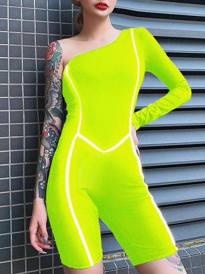 One Shoulder Wrap Rompers