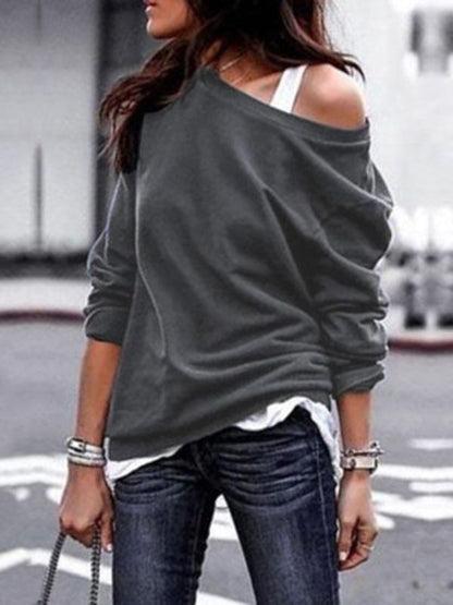 Long Sleeves Solid Color Blouses&shirts Tops