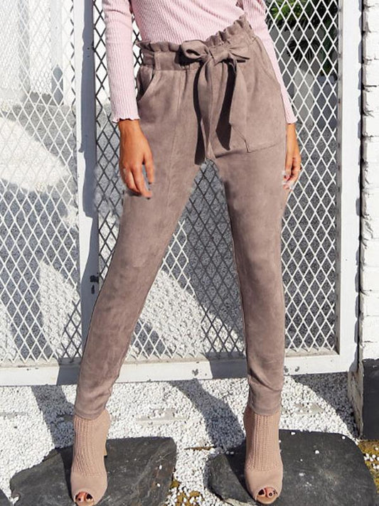 Fashion 3 Color Elastic Waist Casual Pants Bottoms