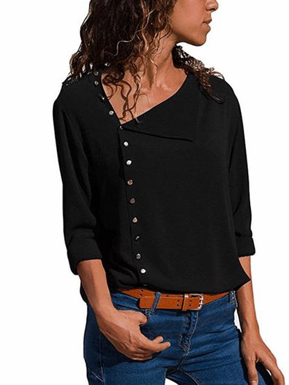 Fashion Cropped Skew Collar T-shirt