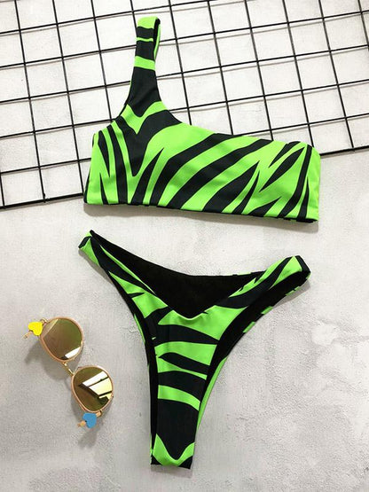Bandeau One Shoulder Bikini Swimsuit