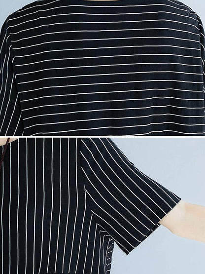 FASHION LOOSE PLUS SIZE STRIPES SUITS
