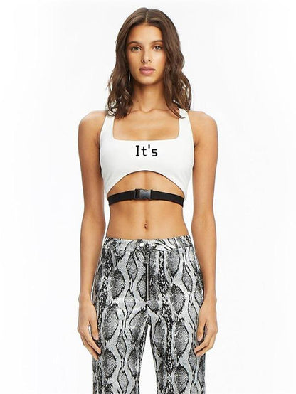Sexy Printed Sports Crop Tee