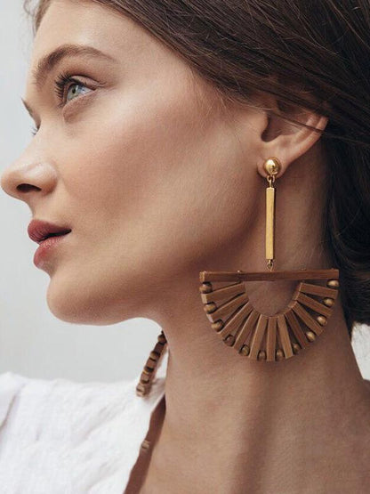 Vintage Wooden Earrings Accessories