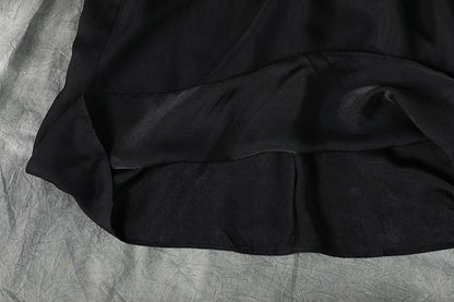 Black Printing Loose O-Neck Casual Dress