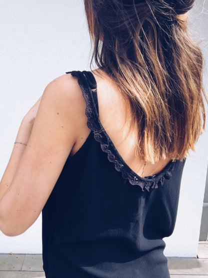 Lace V-neck Sling Vest Top