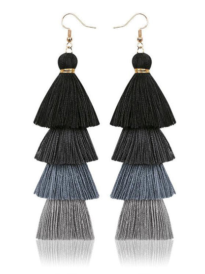 Pinecone Colorful Tasseled Bohemia Earrings