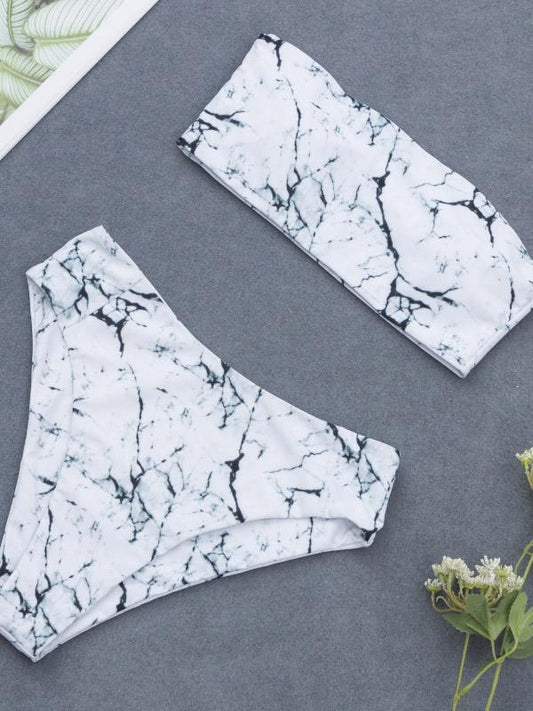 Bandeau Dull Bikinis Swimwear