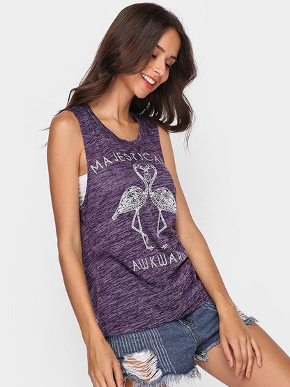 Casual Sleeveless Letter Printed Waistcoat