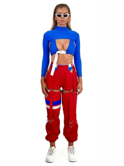 Breathable Hollow Waistband Wide Leg Athletic Pant