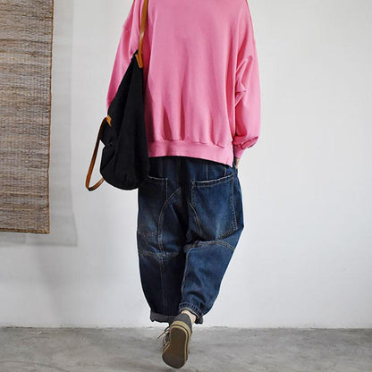 Buykud Colored Stripes Patchwork Long Sleeve Blouse