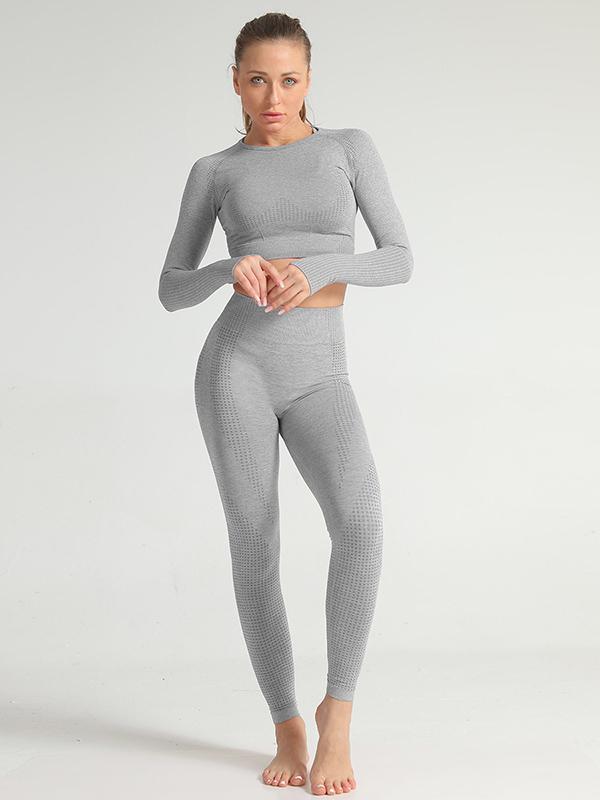Solid Gym Sport Hoodie And Leggings Suit