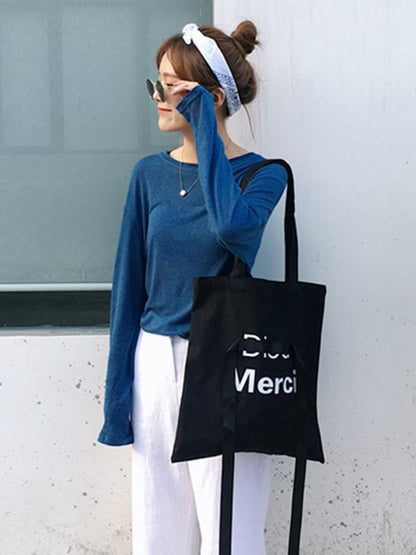 Canvas Silk Ribbon Bag