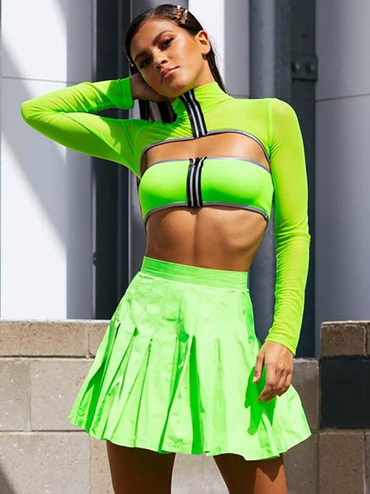 Long Sleeve Crop Zipper Tees