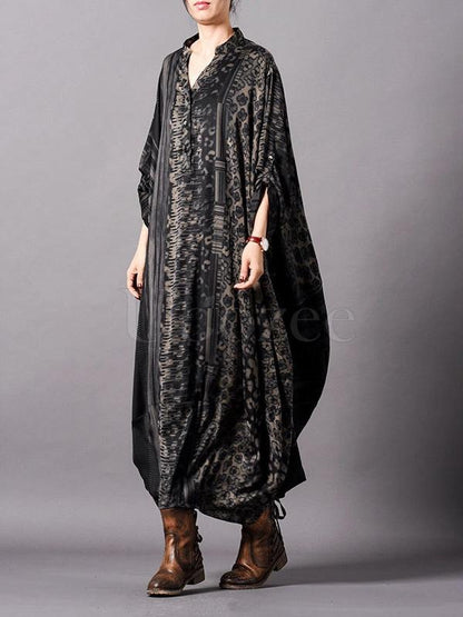 Super Loose Silk Vintage Long Dress