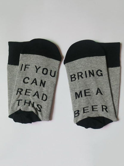 Usual  Alphabet Middle-tube Socks