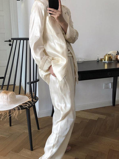 Original Solid Silk Suit Outwear