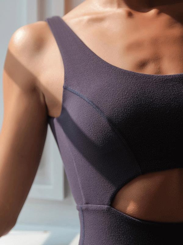 Solid Backless Yoga Jumpsuits