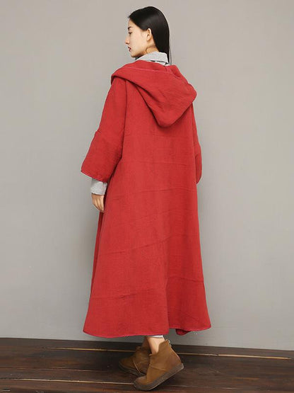 Double Cotton Lace-up Long Cloak