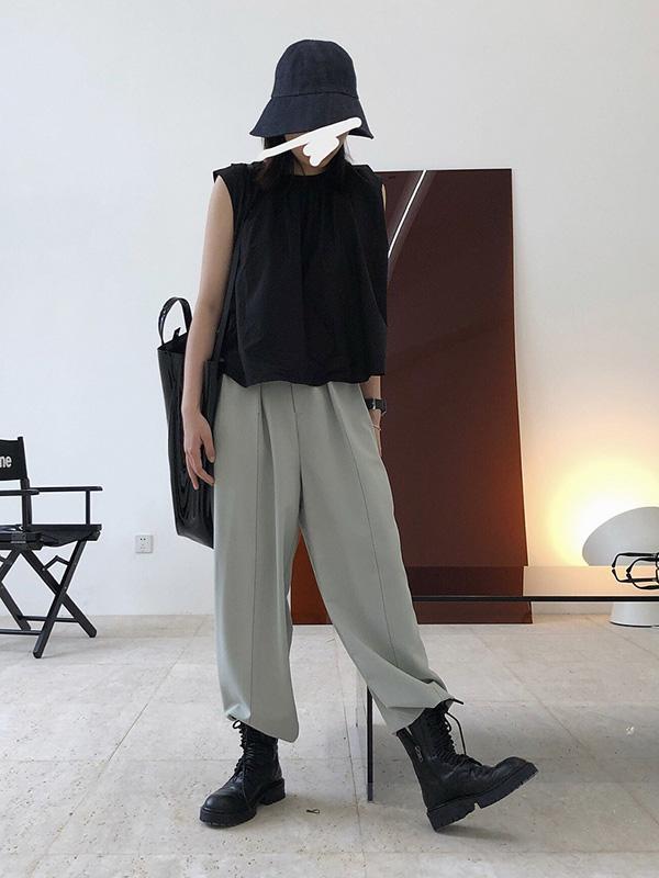 Casual Solid Column Pants Bottoms