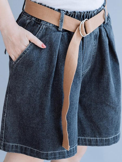 Casual Belt Jean Shorts