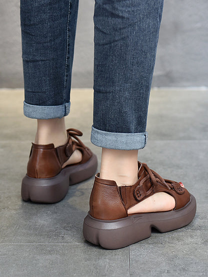 Original Casual Tied Hollow Platform Shoes