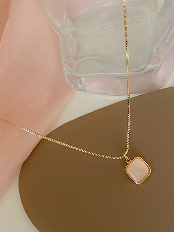 Simple Chic Geometry Shell Pendant Necklace