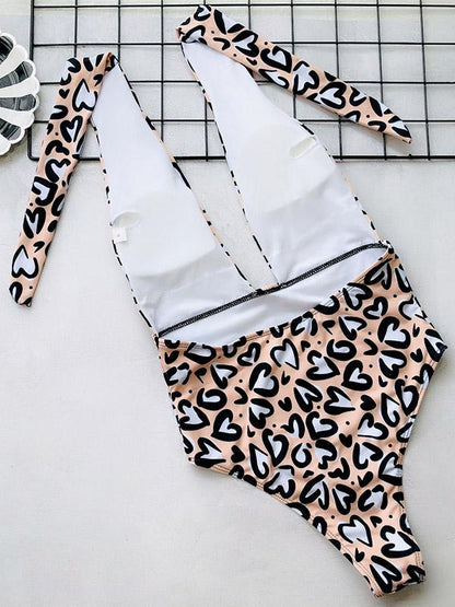 Plunging Padded One Piece Swimsuit