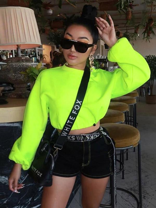 Fashion Loose Solid Sweat Shirts