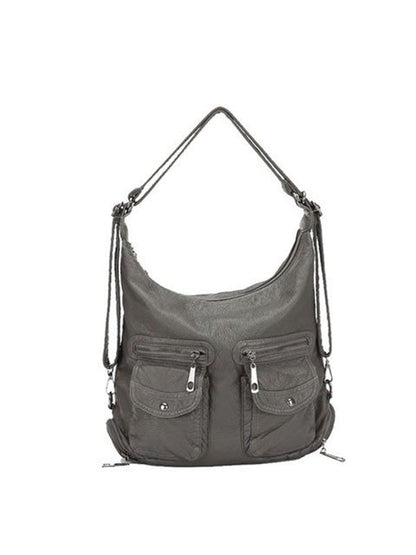 Soft Leather Solid Backpack Multi-carry Shoulder Bag
